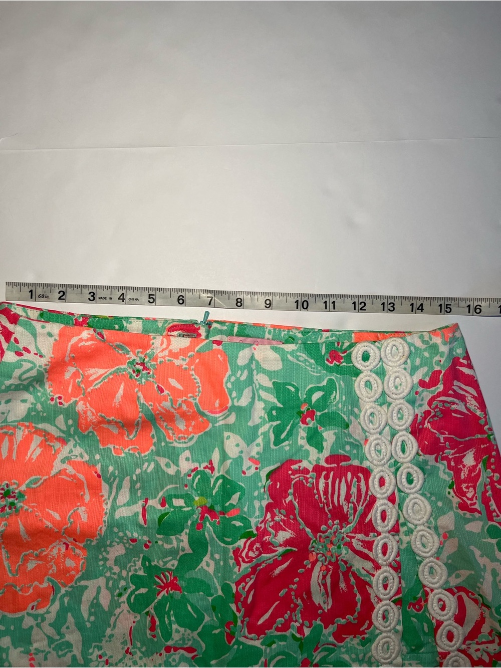 Lilly Pulitzer Lenore Skort Poolside Blue Beach Walk Floral Lace Trim Size 6 - Picture 4 of 9